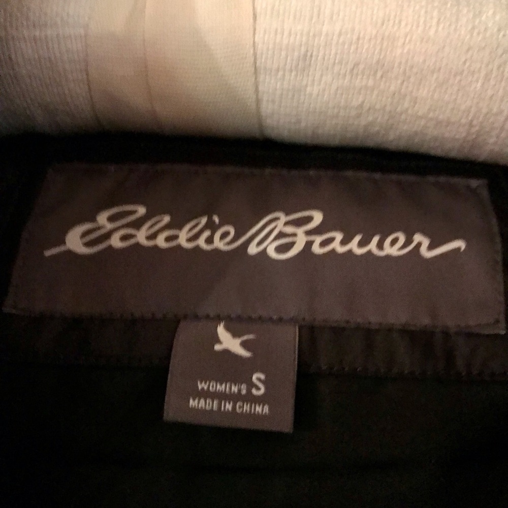 Eddie Bauer Black Puffer Vest with Fur Trim - Picture 4 of 4